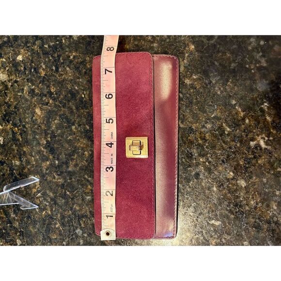 Michael Kors Women's Maroon Slim Wallet with Logo Accents - Picture 3 of 9